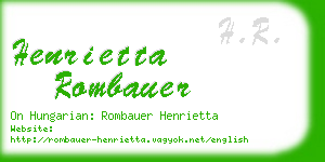 henrietta rombauer business card